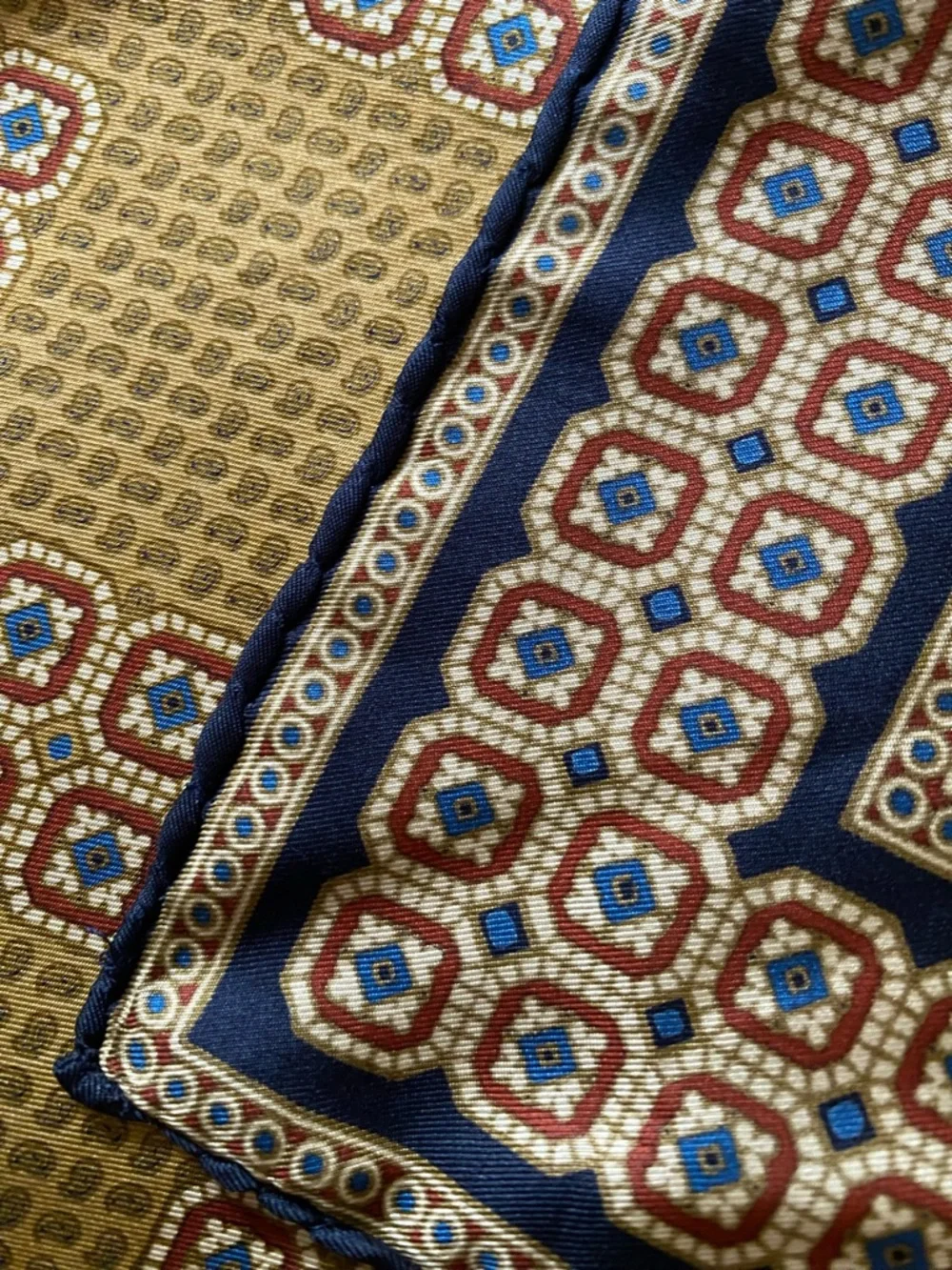 Vintage Christian Dior Silk Pocket Square 18.5”x18.5” Hand Rolled Hems - Picture 3 of 7